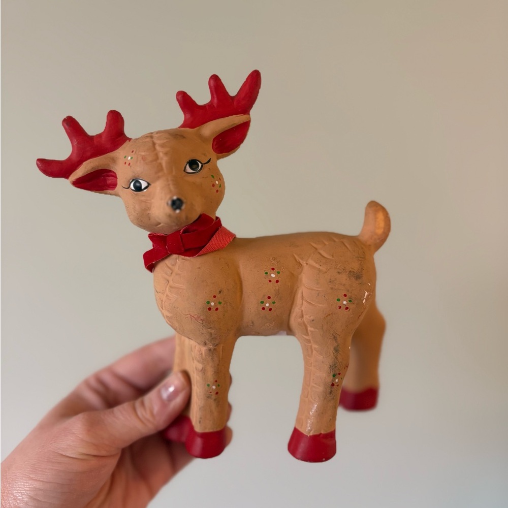 vintage Kimple Mold Christmas reindeer ceramic figurine